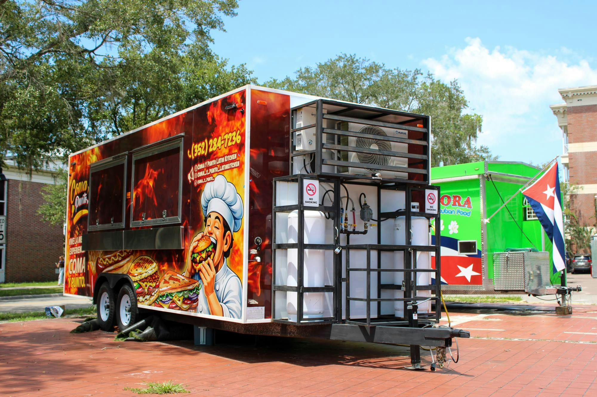 Outside food truck stands on University Avenue, Thursday, August 20, 2026, in Gainesville, Fla.