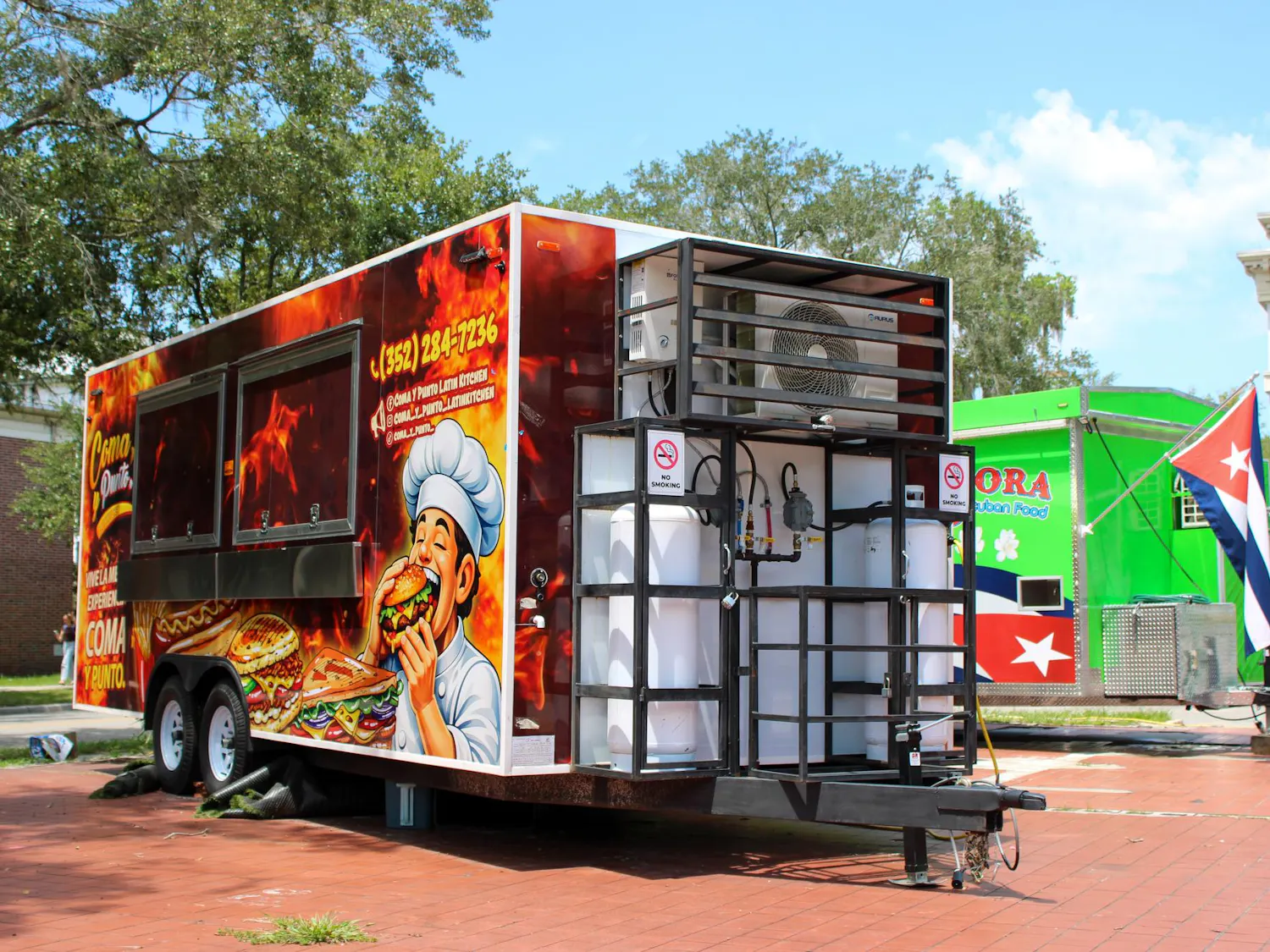 Outside food truck stands on University Avenue, Thursday, August 20, 2026, in Gainesville, Fla.