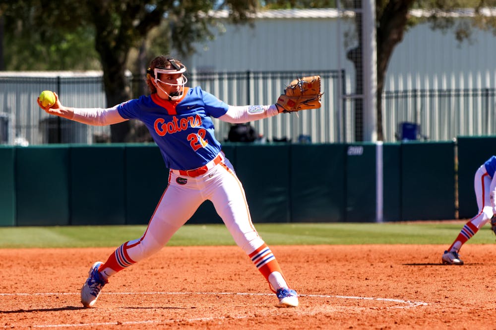Pitcher Elizabeth Hightower throws a pitch against the Bowling Green Falcons in a 10-7 victory, Saturday, Feb. 18, 2023. 
