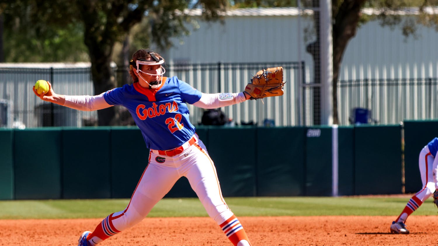 Pitcher Elizabeth Hightower throws a pitch against the Bowling Green Falcons in a 10-7 victory, Saturday, Feb. 18, 2023.