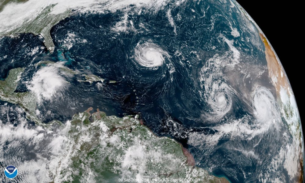 <p>Hurricane Florence is brewing in the Atlantic Ocean, followed by tropical storms Isaac and Helene. </p>
