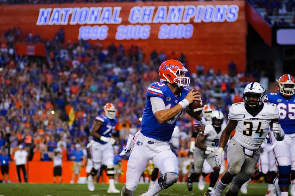 Quarterback Feleipe Franks went 16-for-24 for 219 yards and five touchdowns in the first half against Charleston Southern before being subbed out for the second half. 