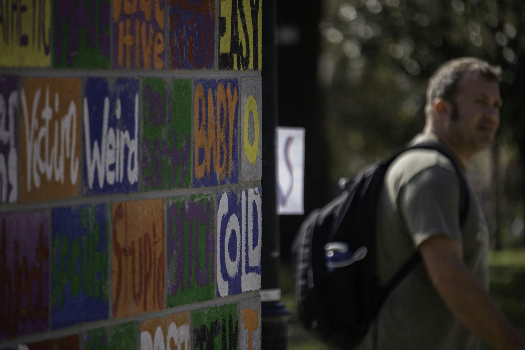 The Writing on the Wall event hosted by the IRHA allows students to write negative comments people have called them or insecurities that students might possess to raise awareness of the power of words. On Thursday, the students breakdown the wall representing the tearing down of these labels.&nbsp;