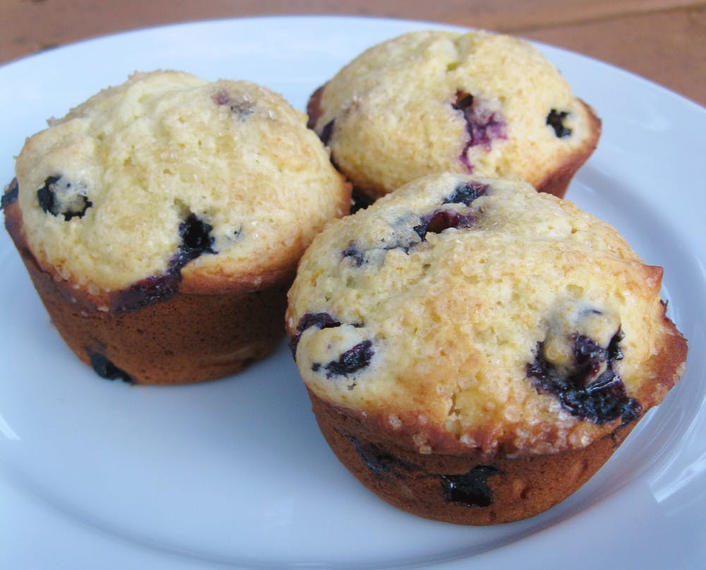 Orange and blueberry muffins