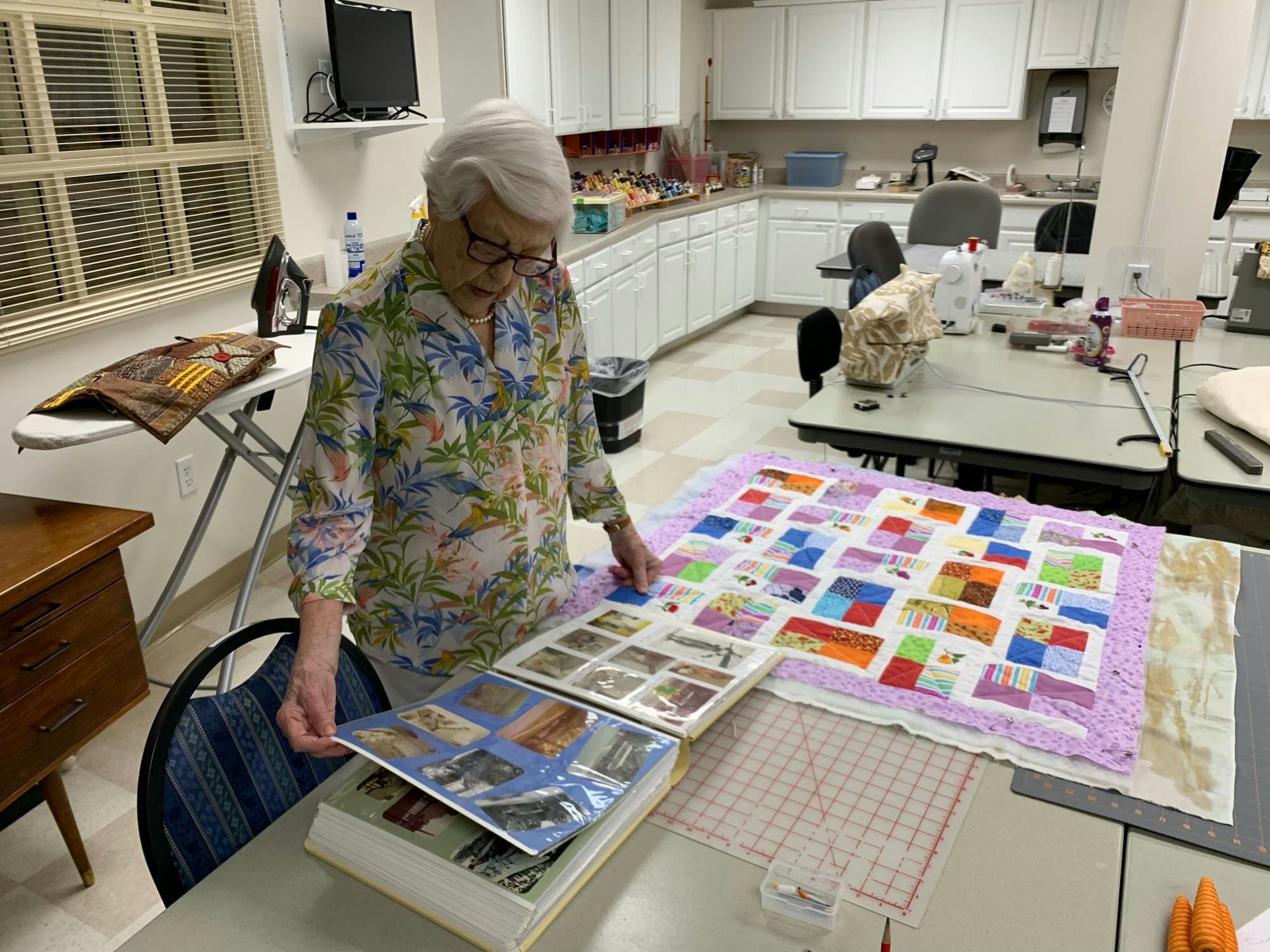 Thomas begins every day by sewing quilts. She sewed clothes for herself and her children and taught whoever showed interest, she said.