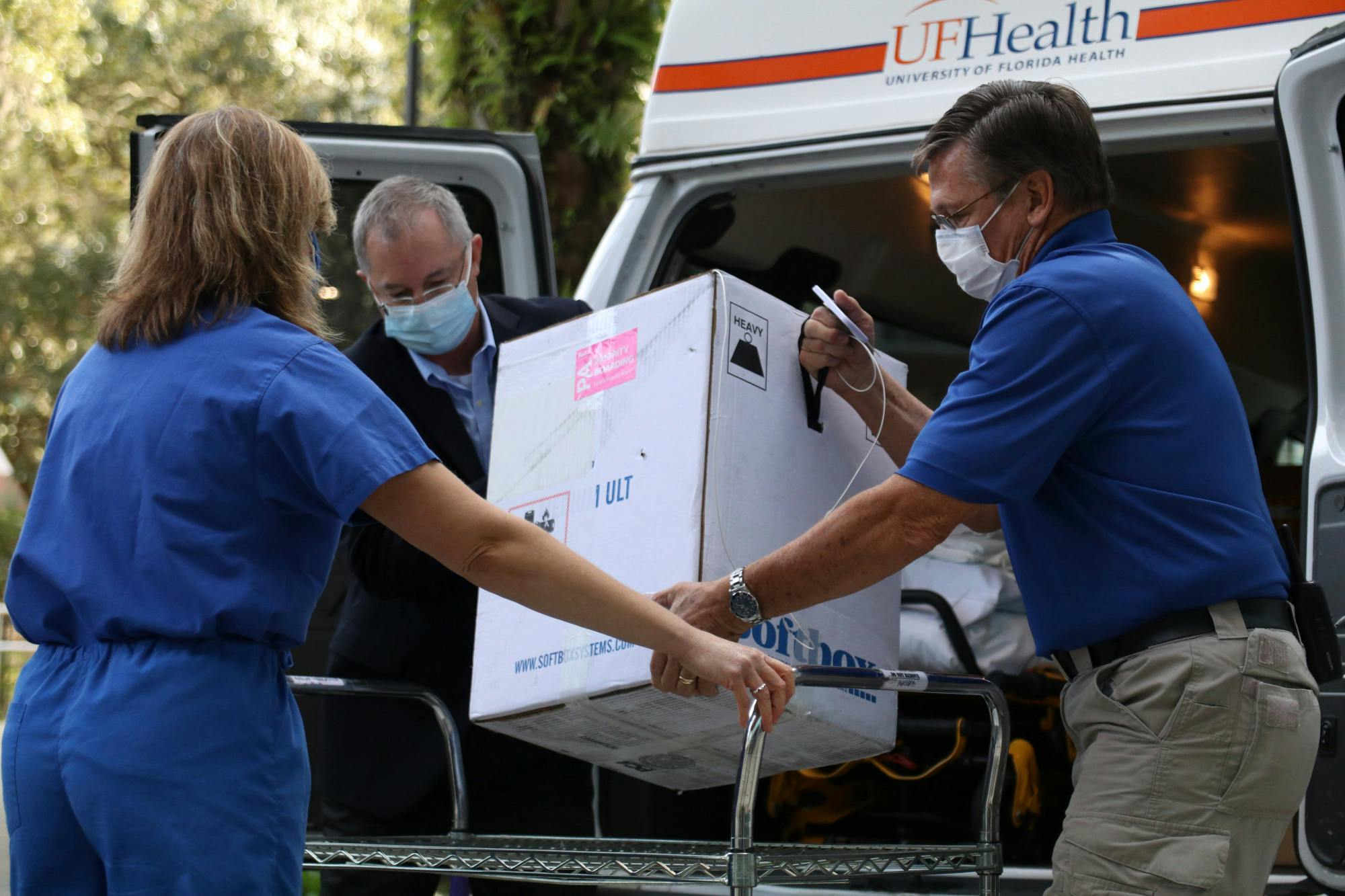 COVID-19 vaccine delivery to UF Health Gainesville