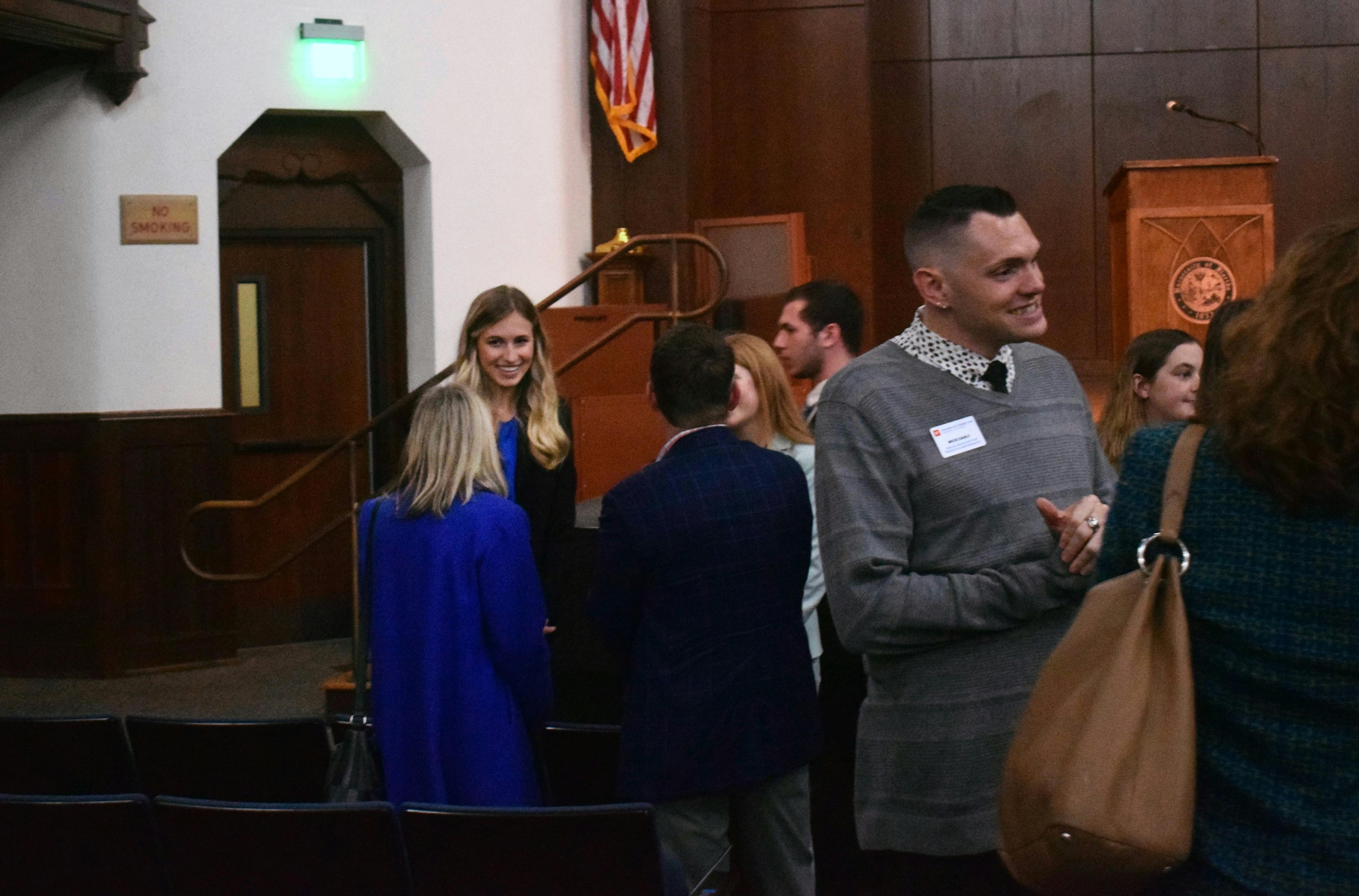 Student Body President Lauren Lemasters addresses the audience in the University Auditorium at the State of the Campus Address Monday, Nov. 14, 2022.  
