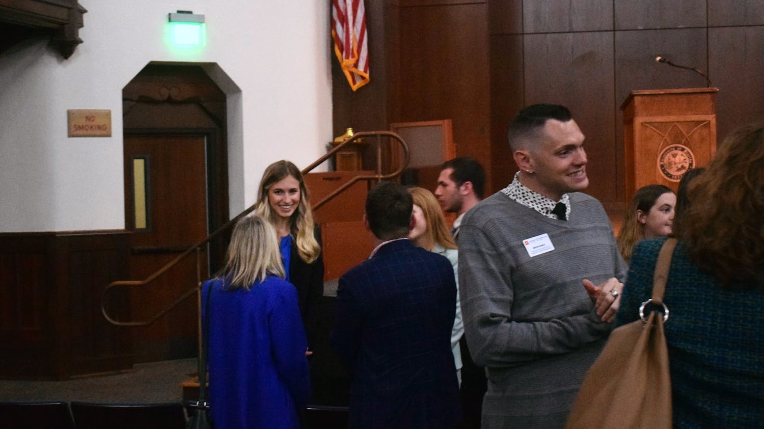 Student Body President Lauren Lemasters addresses the audience in the University Auditorium at the State of the Campus Address Monday, Nov. 14, 2022.