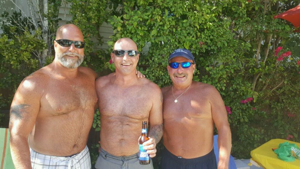 Randy Fischer, left, and&nbsp;Mark Hollandsworth, right,&nbsp;woke up March 7 in Key West while on vacation to find a police officer’s business card on their scratched-up bikes. The motorcycle club the two men are part of is a charitable club made up mostly of firefighters.
&nbsp;