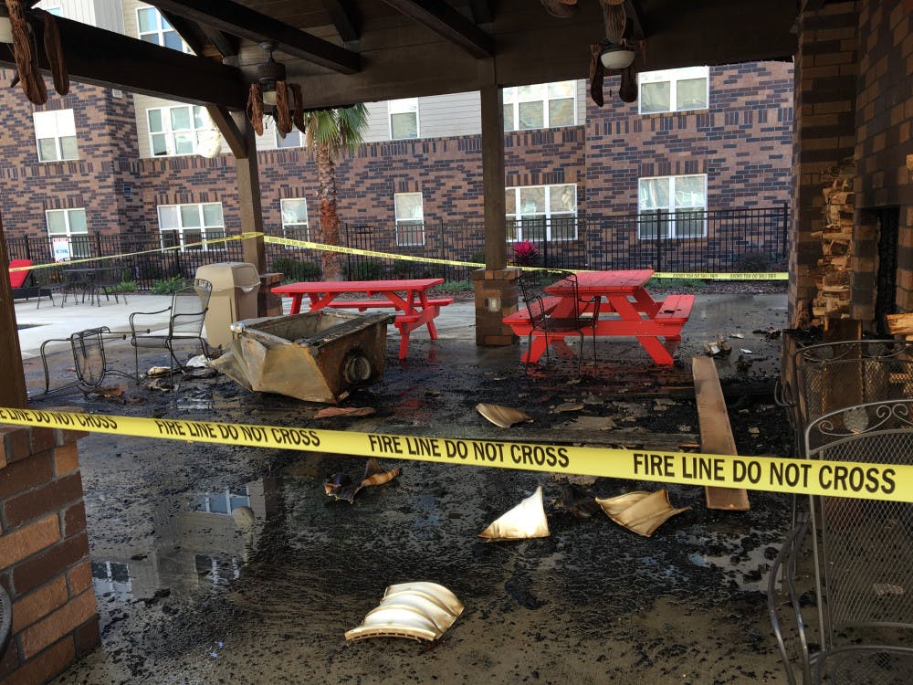 Damage from the fire affected the pavilion area, located at the center of the main building by the pool.