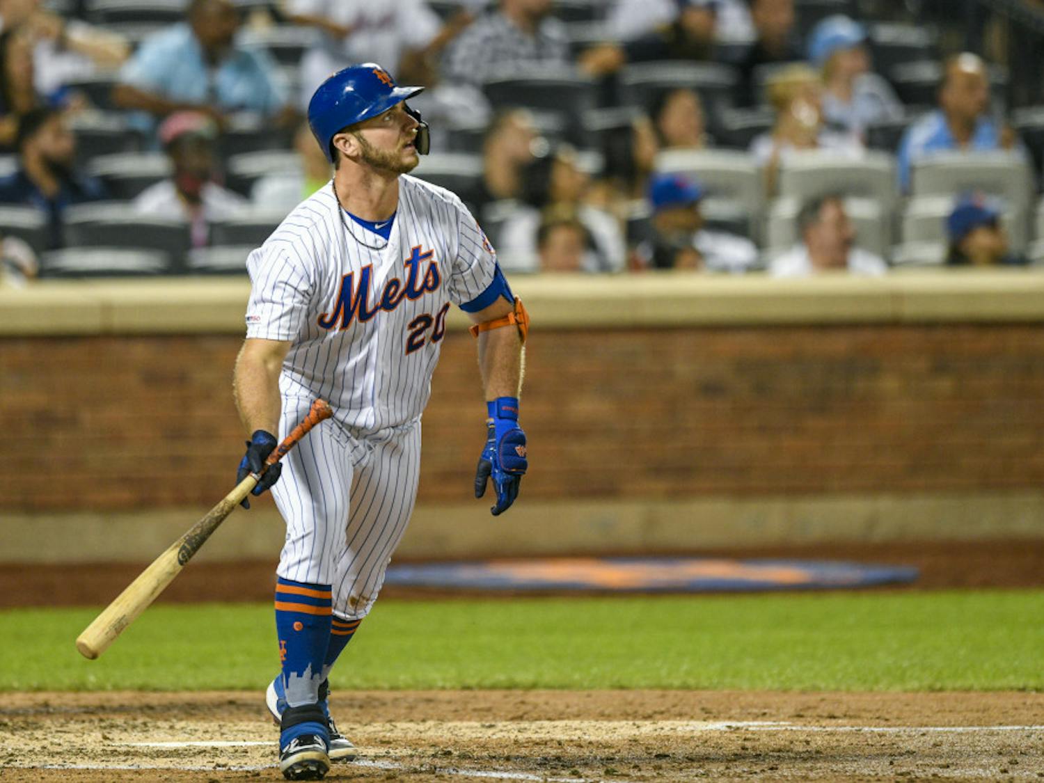 Pete Alonso leads all rookies with 34 home runs and 77 RBIs.