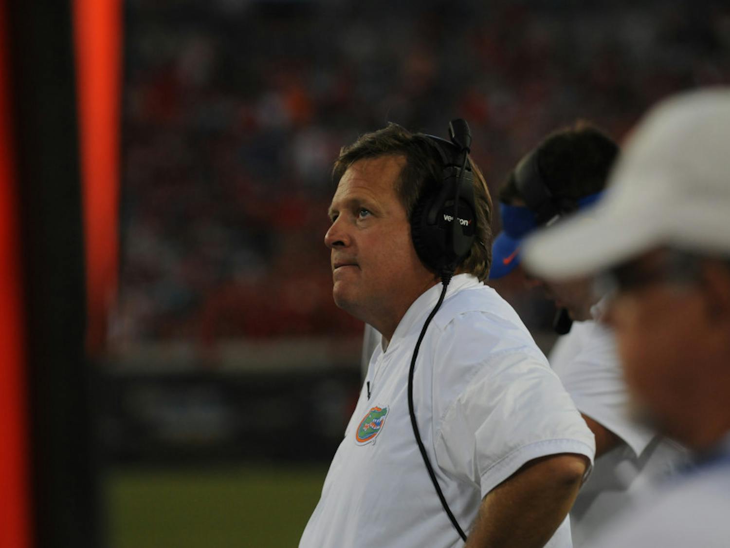 Coach Jim McElwain looks on during Florida's 24-10 win over Georgia on Oct. 29, 2016, in Jacksonville.