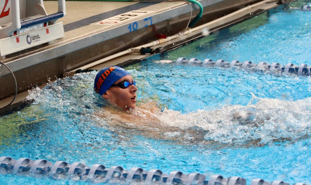 <p>Caeleb Dressel won two individual titles and was part of the winning relay squad in the UF men's swimming team's <span id="docs-internal-guid-b29be622-c9e6-c536-a828-52540707bf49"><span>209-91 victory over the Seminoles on Friday at the O'Connell Center. </span></span></p>