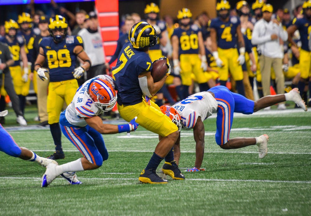 <p>Florida's defense only gave up 77 rushing yards to the Michigan Wolverines on Saturday.</p>