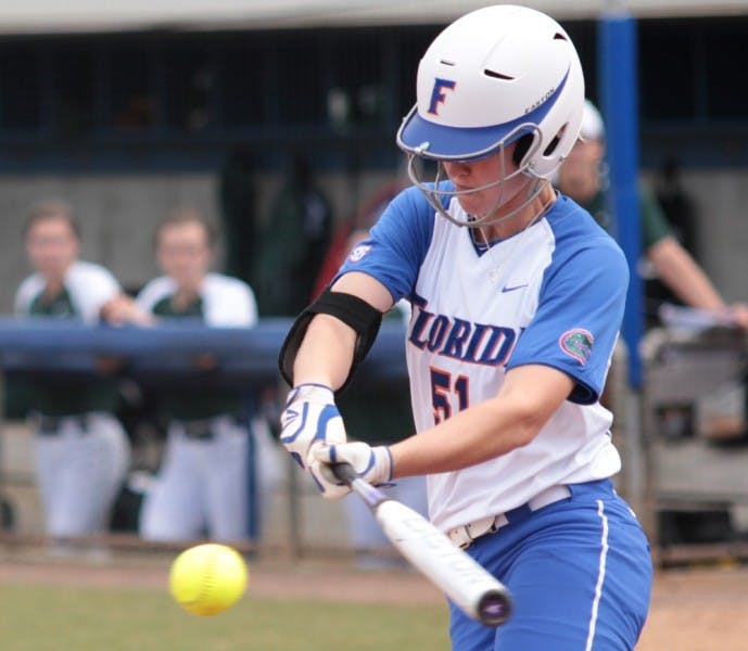 Florida freshman Sami Fagan (51) took over the leadoff spot from senior Michelle Moultrie for the Gators’ series against Michigan State after Moultrie slumped to start the year.