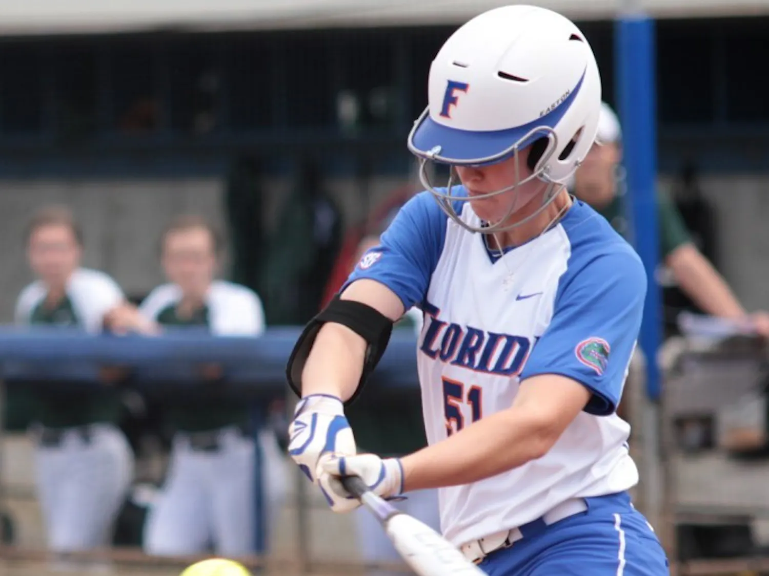 Florida freshman Sami Fagan (51) took over the leadoff spot from senior Michelle Moultrie for the Gators’ series against Michigan State after Moultrie slumped to start the year.
