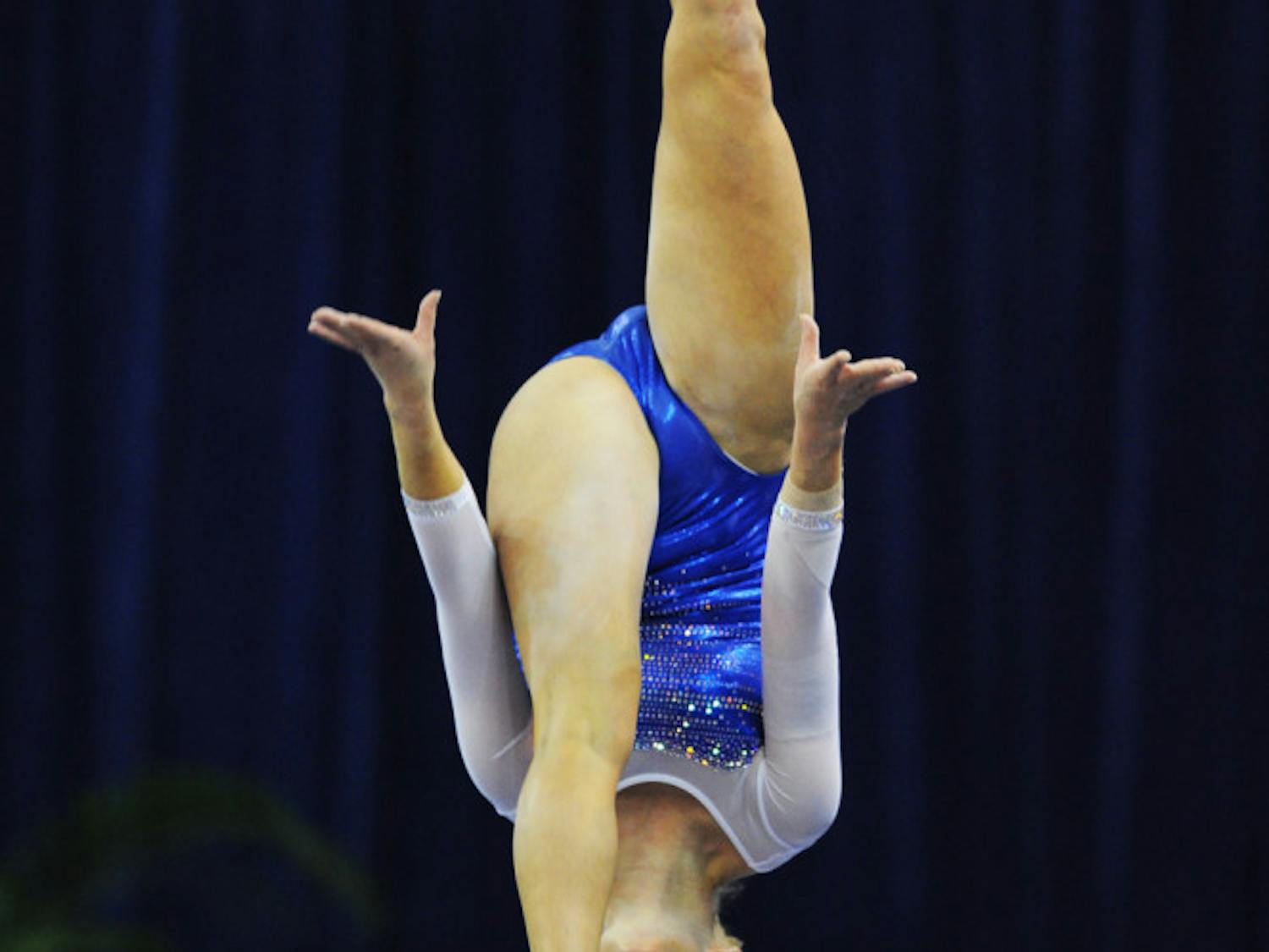 Rachel Spicer performs on the balance beam during Florida’s 198.05-196.70 home win over Georgia on Friday.