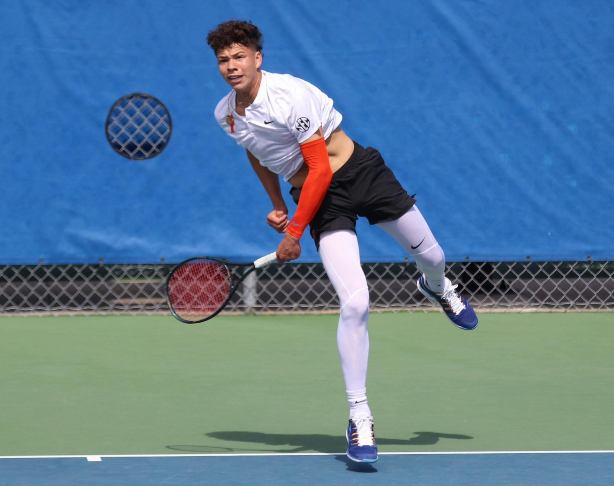 Freshman Ben Shelton against Auburn on Feb. 21. The Gators kick off the NCAA Tournament Saturday against South Alabama.