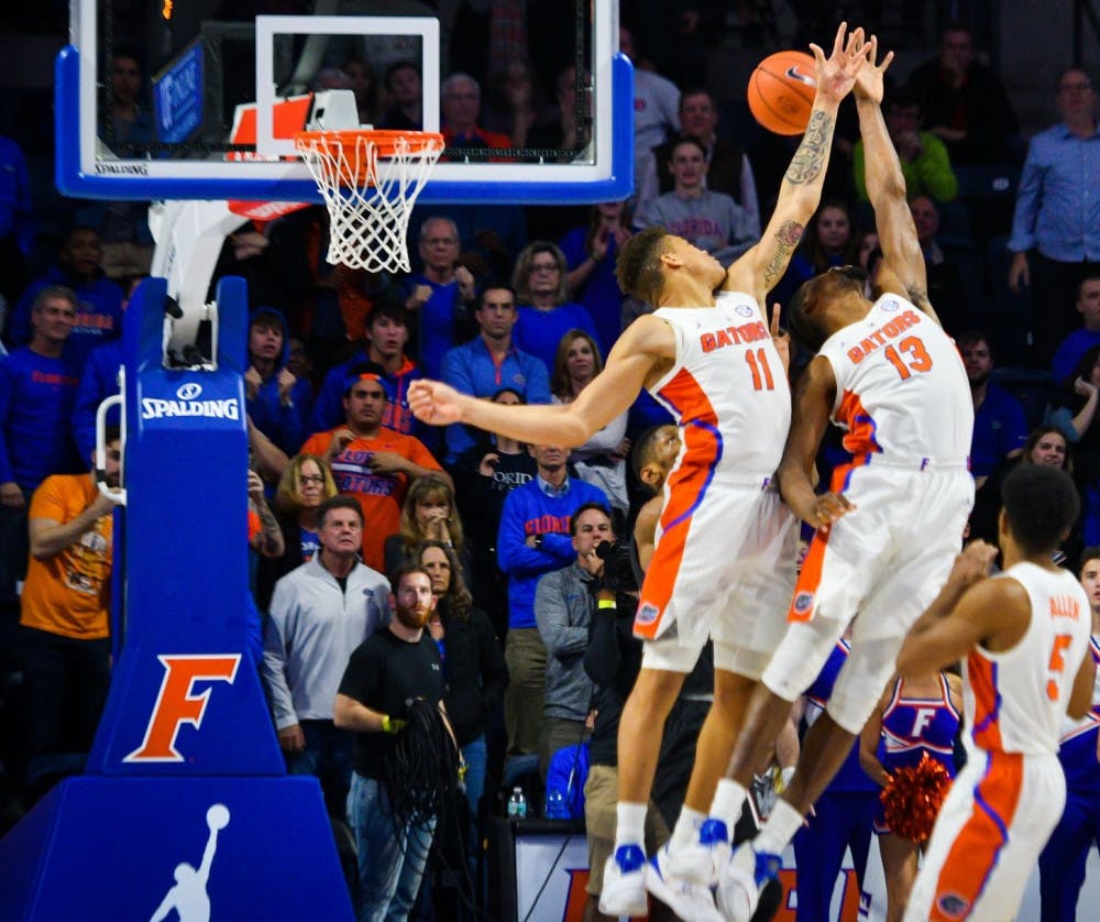 A last-second, full-court heave to South Carolina forward Chris Silva helped the Gamecocks earn a 71-69 win over the Gators on Saturday at the O'Connell Center.