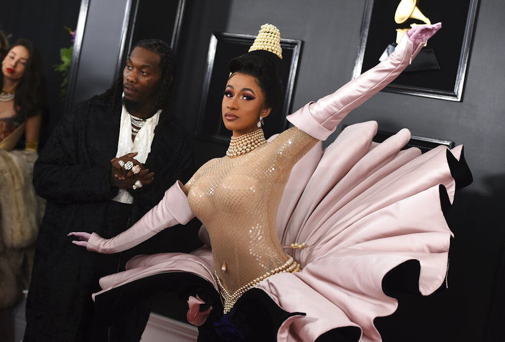 <p>Offset, left, and Cardi B arrive at the 61st annual Grammy Awards at the Staples Center on Sunday, Feb. 10, 2019, in Los Angeles. (Photo by Jordan Strauss/Invision/AP)</p>
