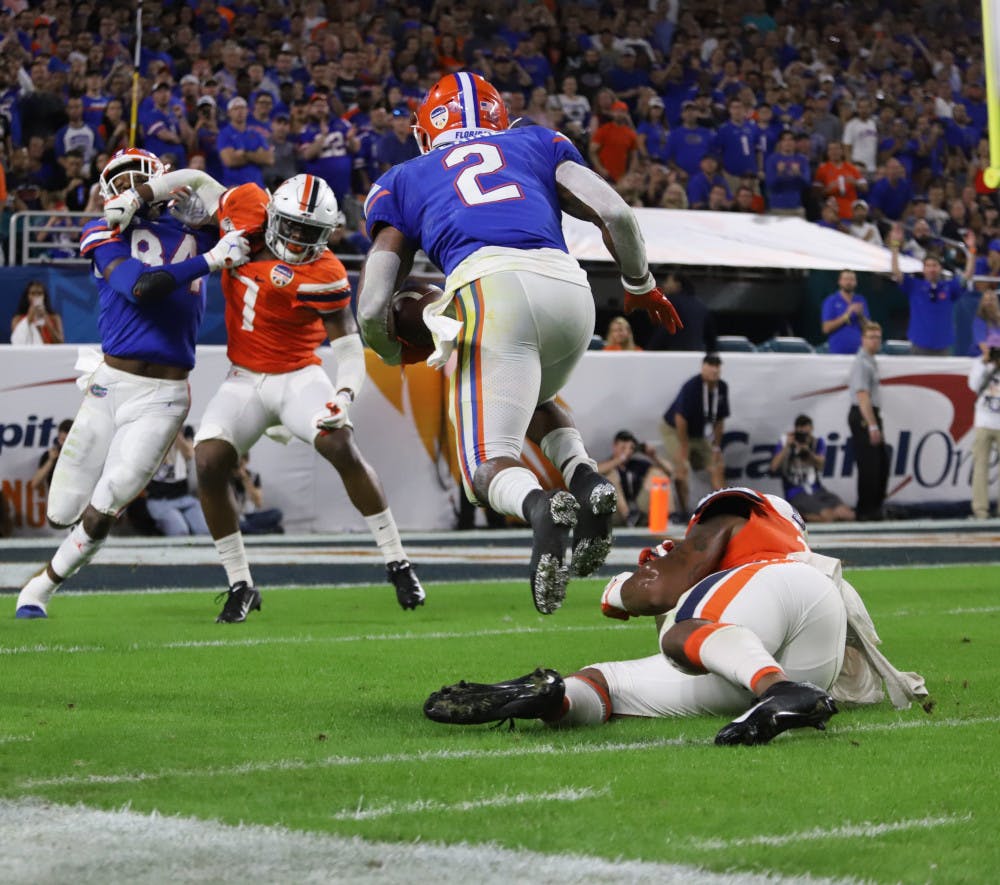 Lamical Perine had a season-high 138 yards rushing in the Orange Bowl.