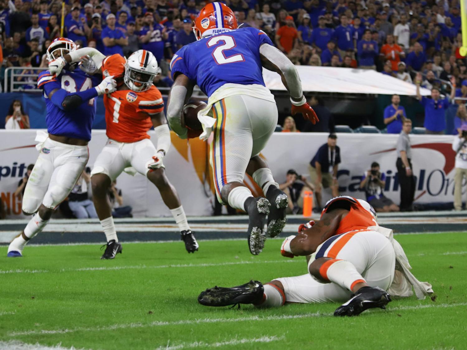 Lamical Perine had a season-high 138 yards rushing in the Orange Bowl.