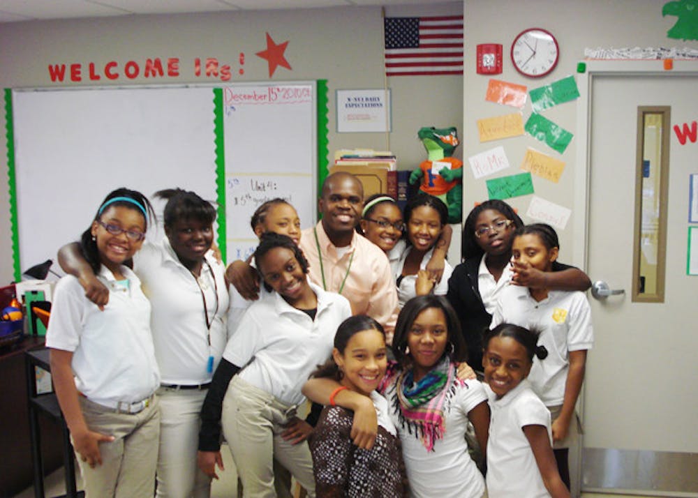 <p>Anthony Fowler, who is a 2010 Nashville corps member, teaching fifth- and sixth-grade social studies at New Vision Academy. Fowler is the former president of the Florida Cicerones.</p>