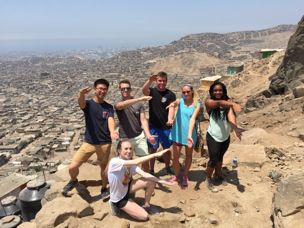 From left: Lawrence Cai, Kristina Goodwin, Raul Fagundez, AJ Kerwin, Olivia Menze and Lyanna Powell pose in Lima, Peru on their volunteering trip during Winter Break. The group volunteered their time with UF's chapter of MEDLIFE to provide free healthcare to villages in the outskirts of the city. 