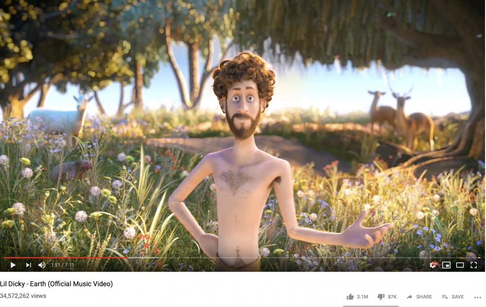 <p>Lil Dicky's "Earth" music video has more than 34 million views.</p>