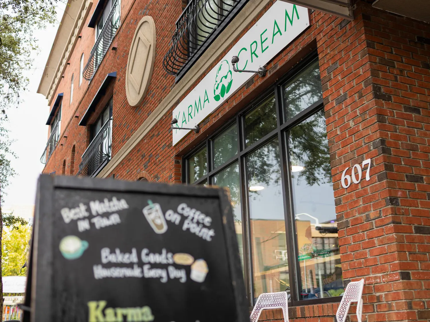 Karma Cream’s brick storefront in Gainesville, Fla., Tuesday, Aug. 25, 2026.