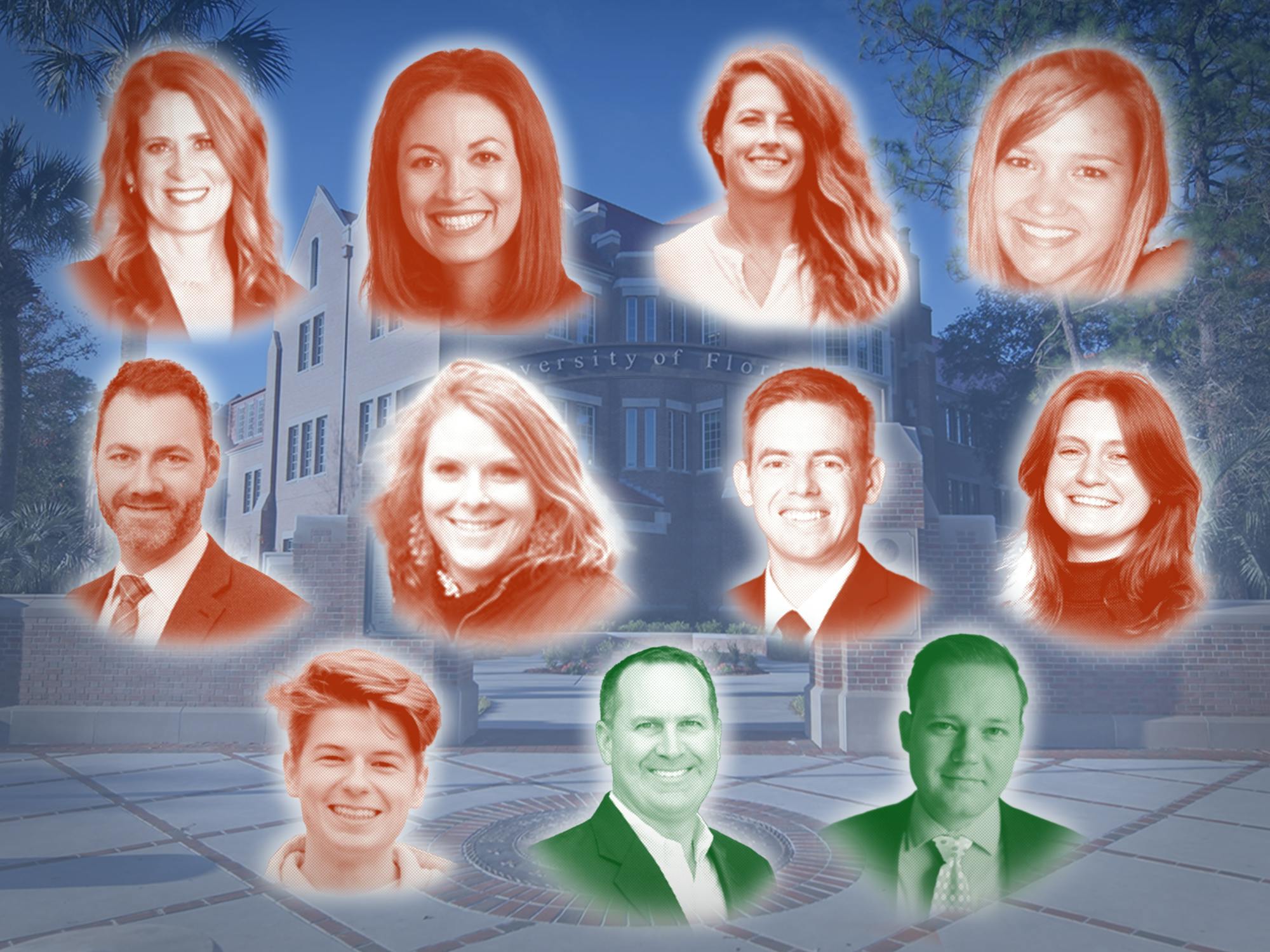 First row, from left to right: Kari Ridder, Penny Schwinn, Kelicia Rice and Raven Shirley. Second row: Raymond Sass, Alice Burns, David Koerper and Nina Hunt. Third row: Liam Carlson, Dan Dillon and James Wegmann.