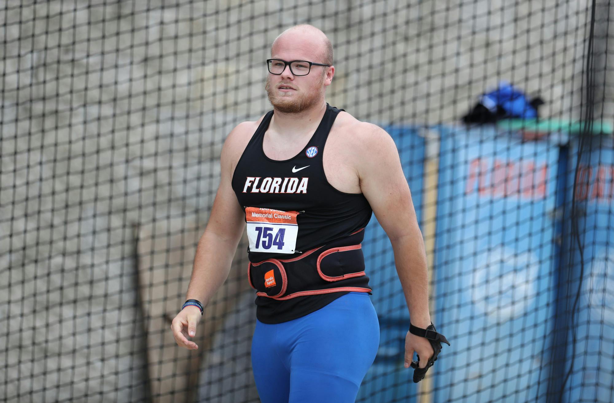 Florida's Thomas Mardal during the Tom Jones Invitational on Saturday, April 17, 2021 at Percy Beard Track at James G. Pressly Stadium in Gainesville, Fla. / UAA Communications photo by Isabella Marley