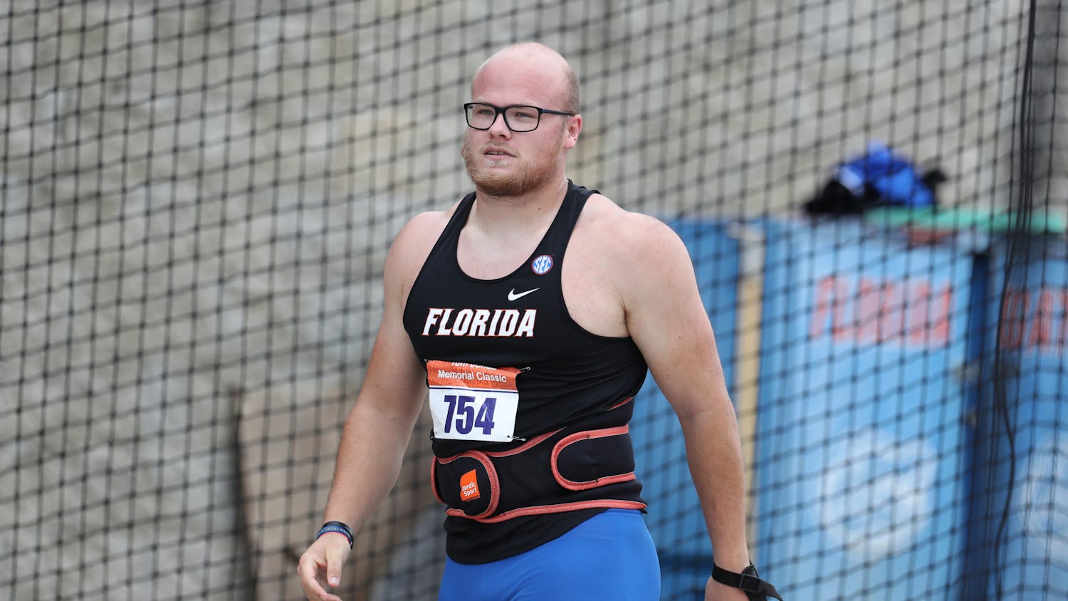 Florida's Thomas Mardal during the Tom Jones Invitational on Saturday, April 17, 2021 at Percy Beard Track at James G. Pressly Stadium in Gainesville, Fla. / UAA Communications photo by Isabella Marley