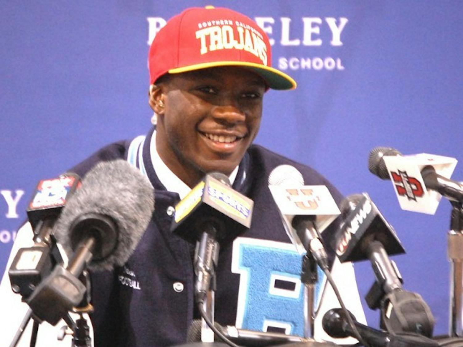 Five-star wide receiver Nelson Agholor of Tampa Berkely Prep surprised Gators fans Wednesday by choosing Southern Cal over Florida at an announcement ceremony at his high school in Tampa.