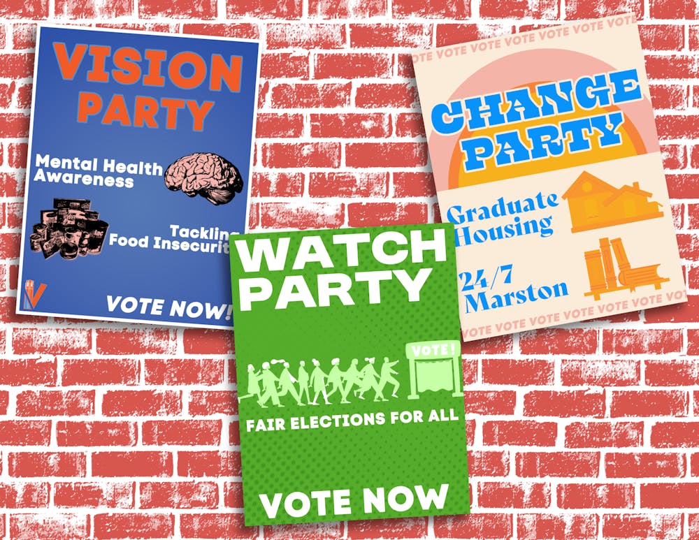 <p>The Vision Party prioritizes student mental health and food insecurity, the Change Party focuses on graduate housing and expanding 24/7 access to Marston Science Library, and the Watch Party emphasizes fair elections.</p>