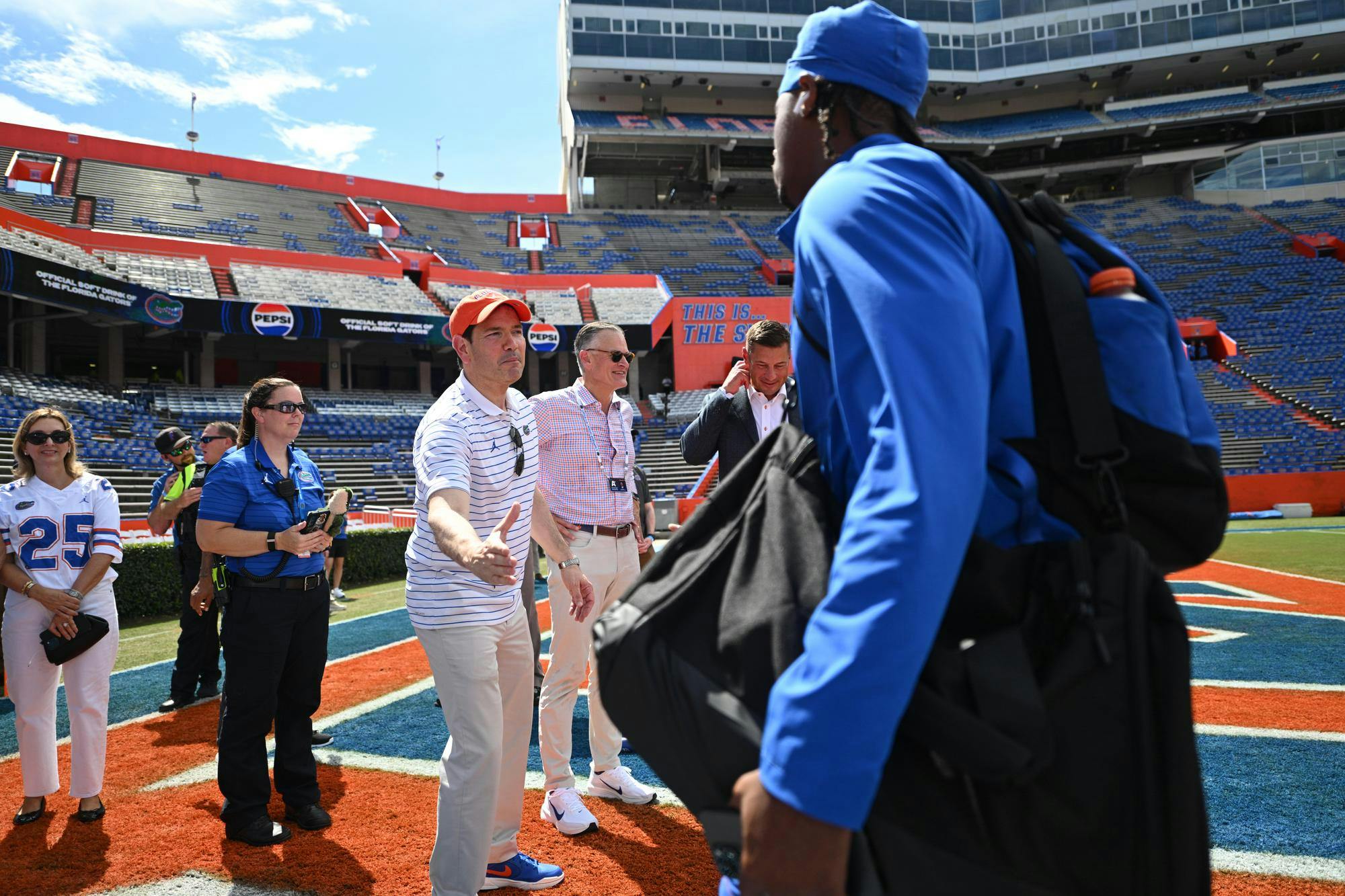 before an NCAA college football game against Campbell, Saturday, Sept. 12, 2026, in Gainesville, Fla.