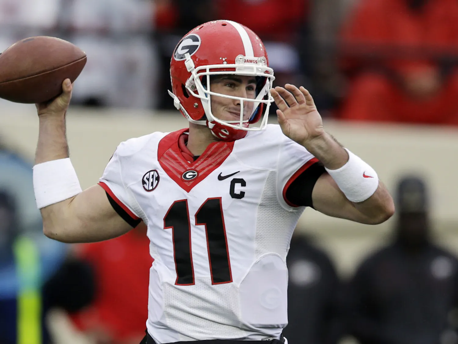 Georgia quarterback Aaron Murray passes during a 31-27 loss against Vanderbilt on Oct. 19 in Nashville, Tenn.