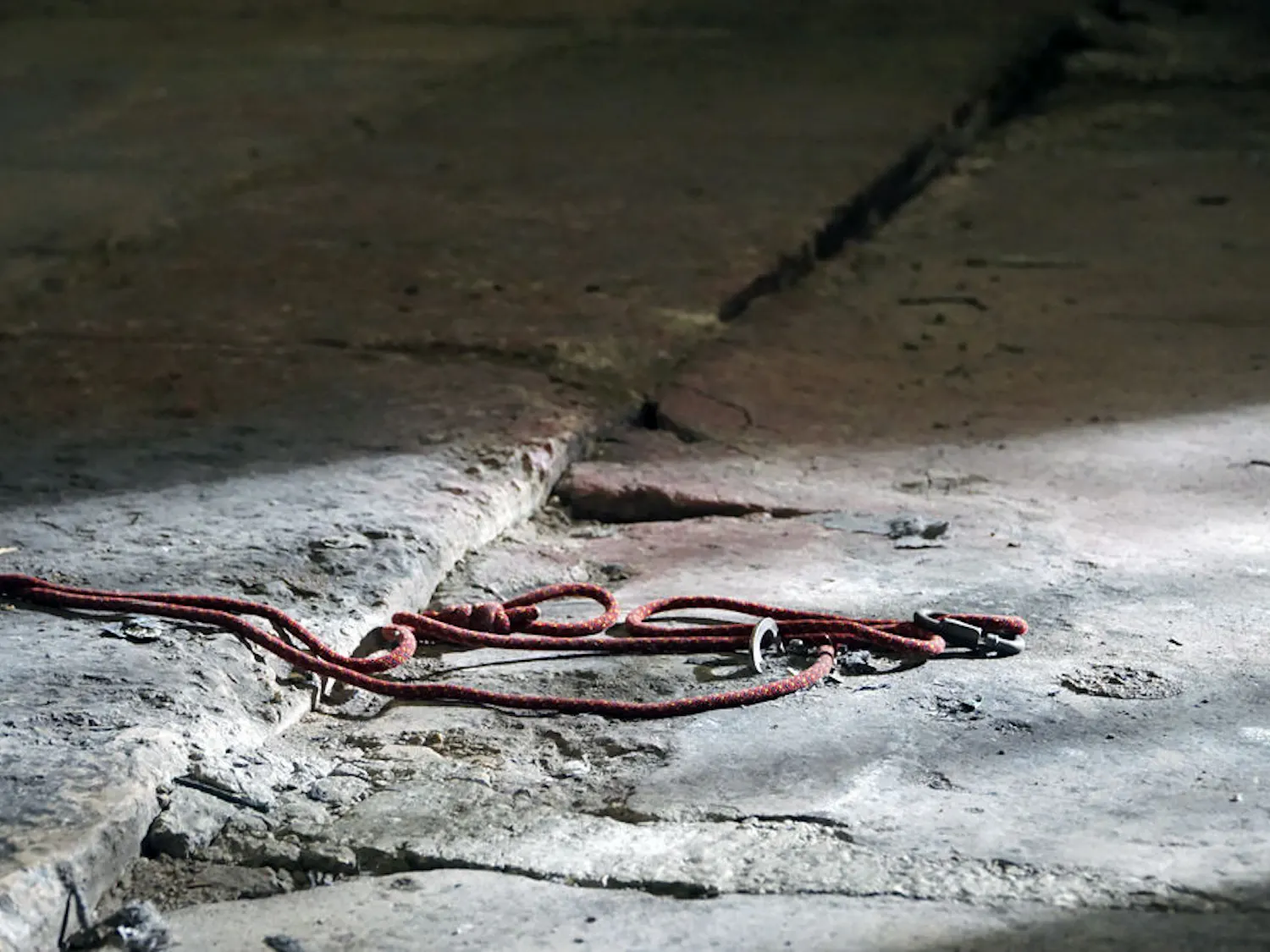 Other portions of the concrete slab foundation show signs of deterioration in need of repair.