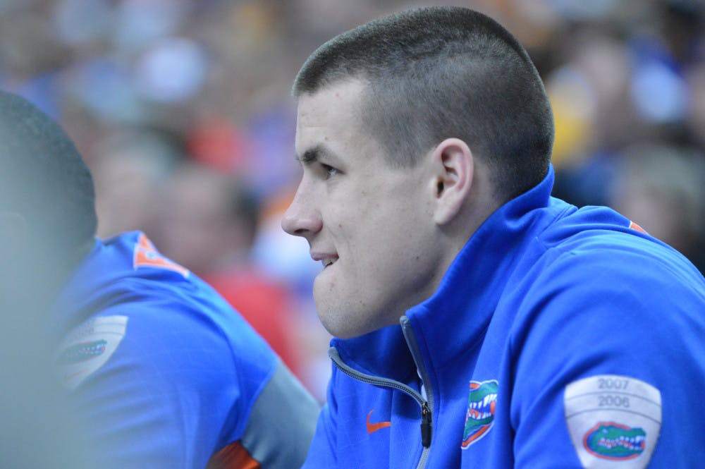 <p>Billy Donovan looks on from the bench during the 2014 SEC Tournament in Atlanta.</p>
