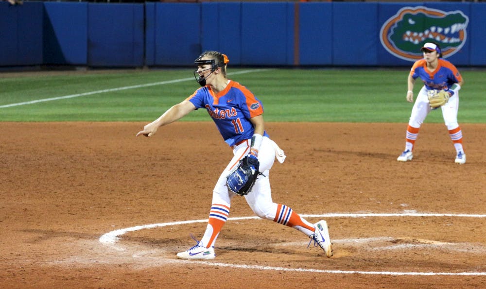 Junior Kelly Barnhill allowed just her second earned run of the season in her complete game against Maryland Friday. 