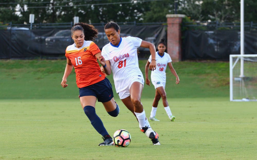 <p>Defender Rachelle Smith called a team meeting after the Gators gave up their third goal to Southern California Sunday night. </p>