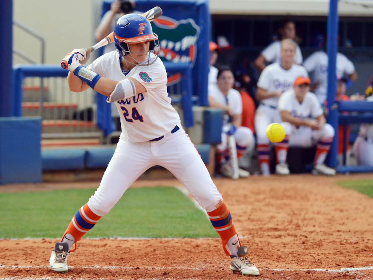Kirsti Merritt bats during UF's 17-1 win against USF on April 23 at Katie Seashole Pressly Stadium.
