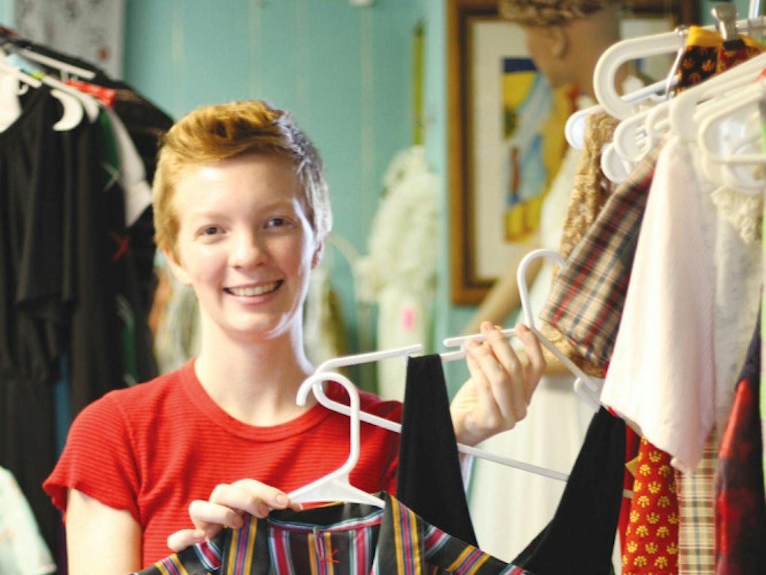 Cori Kate sells her upcycled clothing line, GOSH DARN, at The Eclectic Co. Vintage &amp; Resale Shop.