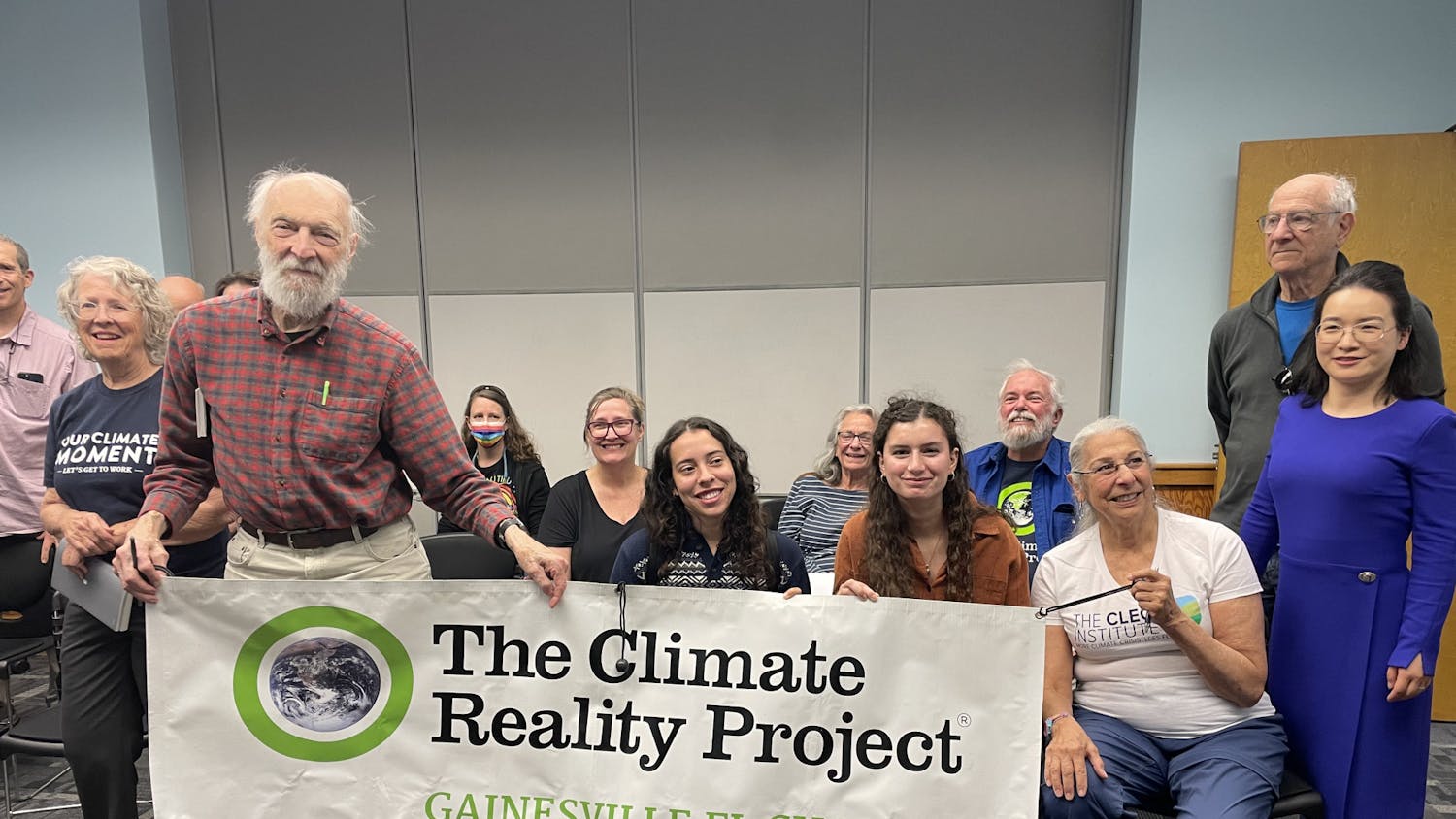 Gainesville Chief Climate Officer Dan Zhu held an open discussion with a group of citizens and activists at a Climate Action Plan meeting on Monday, Feb. 26, 2024.