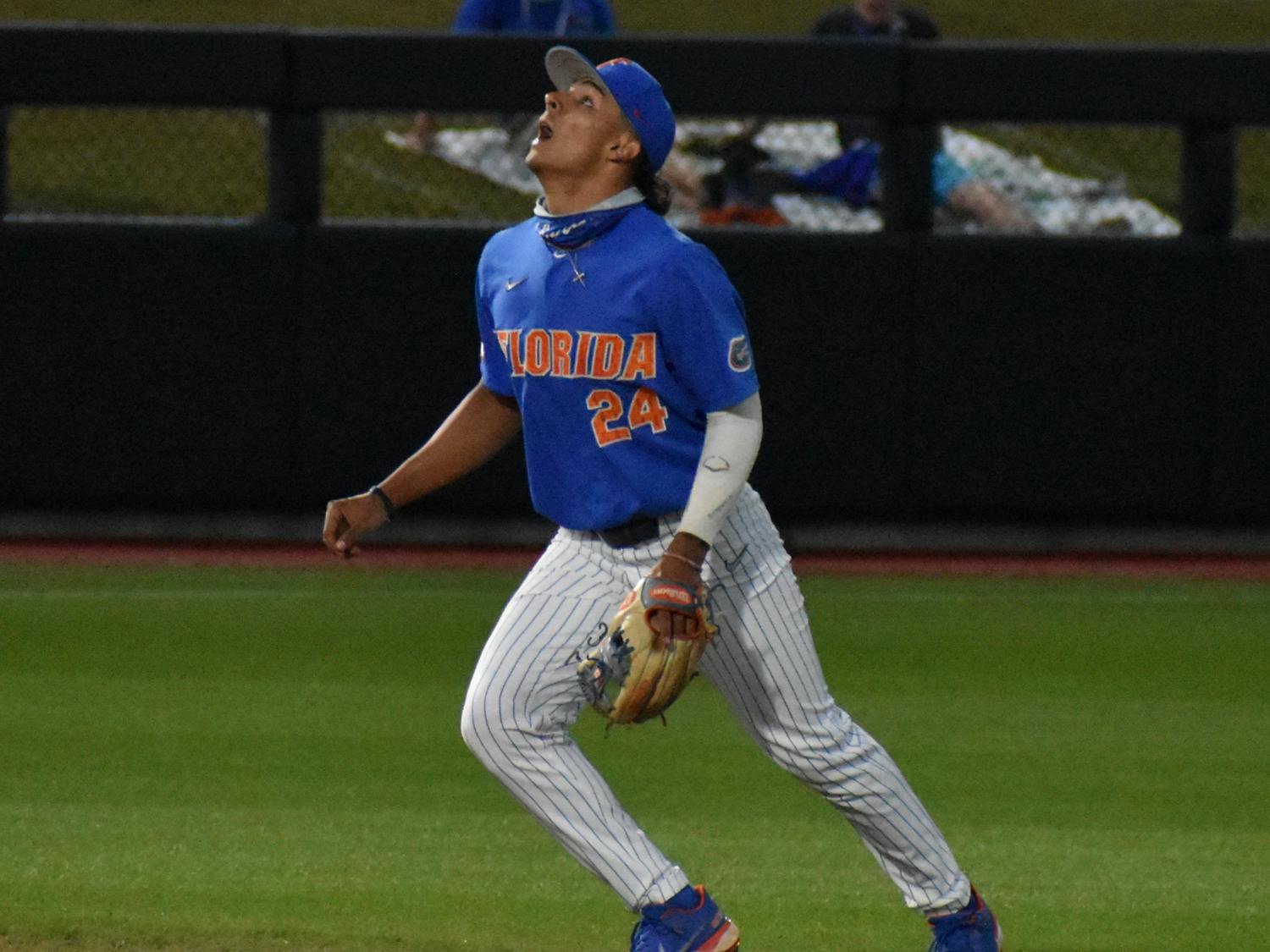 Florida second baseman Josh Rivera led off the fourth with a double. Photo from UF-Jacksonville game March 13.
