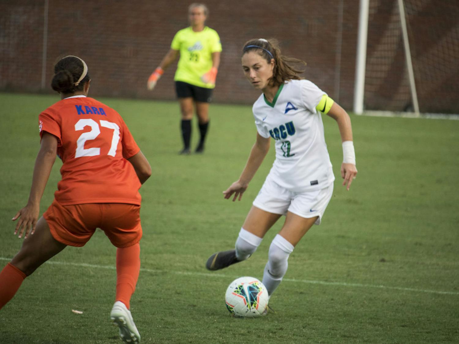 Forward Vanessa Kara scored the first two goals Thursday night in Florida’s 3-0 win against LSU.