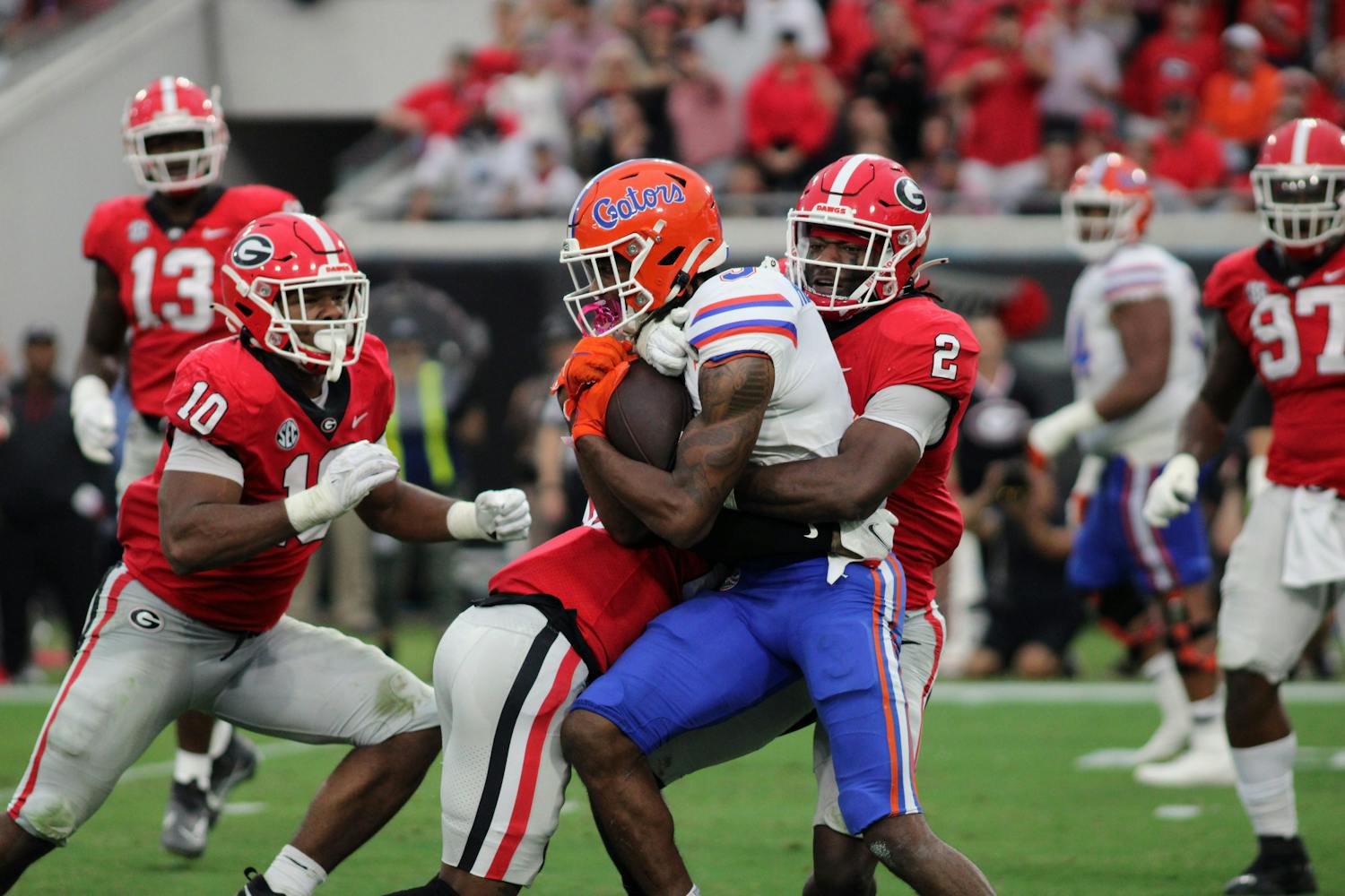 UGA, the No. 1 team in the country and reigning national champion, proved to be too much for Florida Saturday en route to a 42-20 win. Georgia’s best players like Bowers and junior defensive lineman Jalen Carter dominated as head coach Kirby Smart’s team looked the part of the country’s top team.