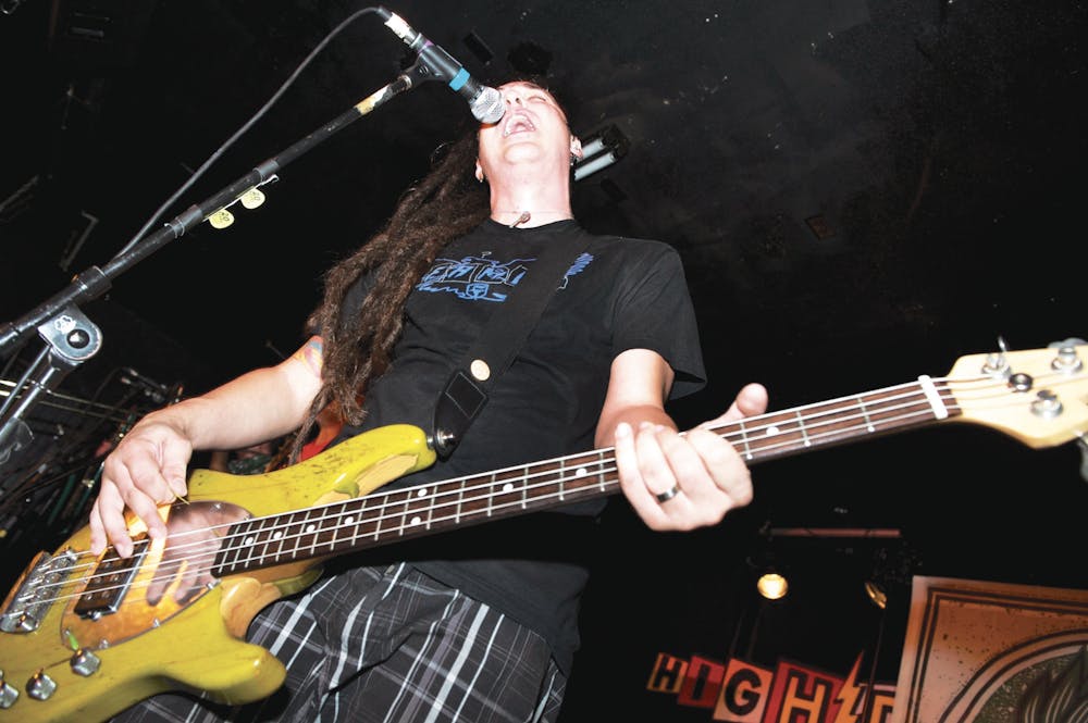 <p>Less Than Jake vocalist and bassist Roger Manganelli plays at the High Dive during the band’s Wake and Bake event in 2012. The band will perform t at the High Dive Aug. 30-Aug. 31.</p>