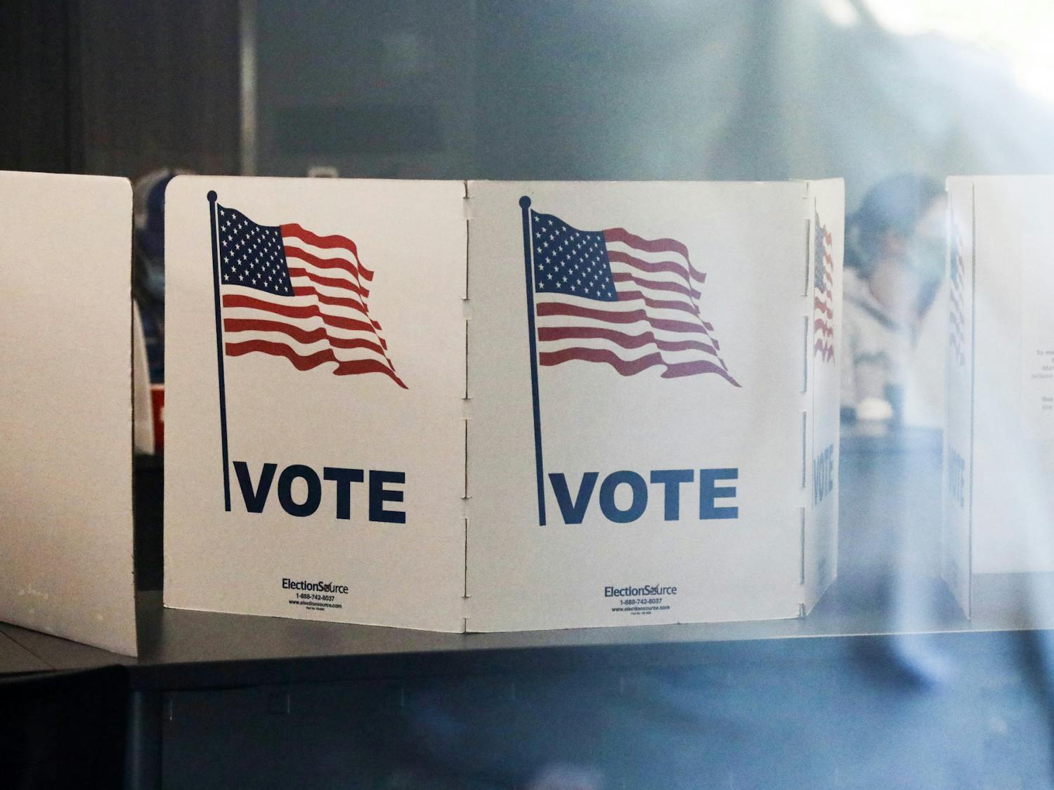 Voting booths are seen in the Career Connections Center at the Reitz Union on Tuesday, Nov.16, 2021.