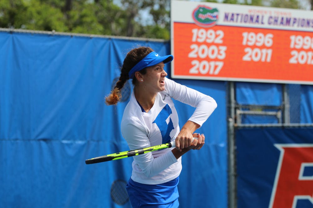 Senior Anna Danilina beat the No. 6 women's tennis player in the NCAA 6-2, 6-0 on Saturday in Florida's regular-season finale against Vanderbilt. 